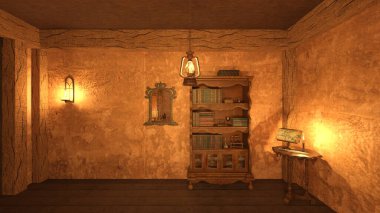 Sihirbaz odasının 3 boyutlu canlandırması