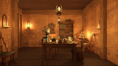 Sihirbaz odasının 3 boyutlu canlandırması