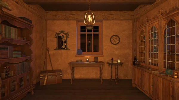 Sihirbaz odasının 3 boyutlu canlandırması