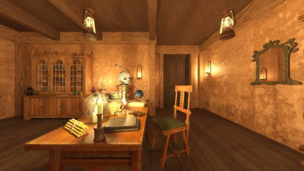 Sihirbaz odasının 3 boyutlu canlandırması