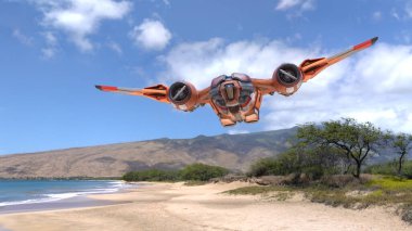 Bir uzay gemisinin 3d görüntülemesi