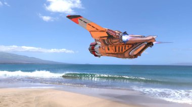 Bir uzay gemisinin 3d görüntülemesi