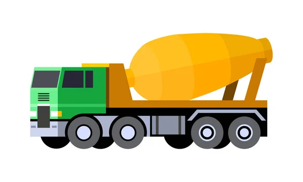 Minimalistic Icon Cement Mixer Truck Front Side View Mixer Truck — Stock Vector