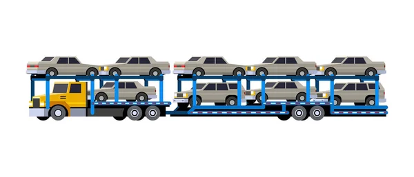 Icône Minimaliste Camion Porte Wagon Chargé Vue Face Chariot Élévateur — Image vectorielle