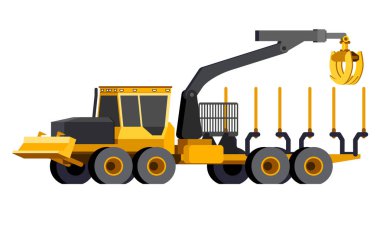 Minimalist simge günlük iletici ön görünümü. Günlük vinç araç. İzole Modern vektör çizim.