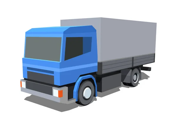 Minimalistische Icon Box Truck Seitenansicht Würfelfahrzeug Vektor Isolierte Abbildung — Stockvektor