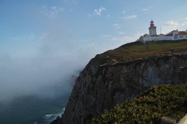Avrupa - Cabo da Roca en batı noktası. Uyanık Cabo Da Roca, Portekiz Atlantik Okyanusu görünümünden.