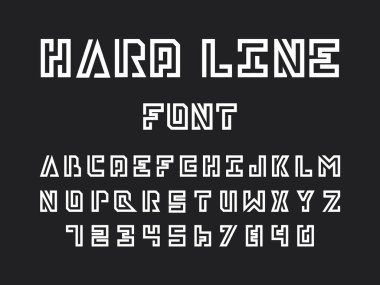 Sabit hat yazı tipi. Vektör alfabesi