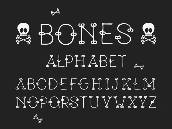 Fonte Bones regular. Alphabet vectoriel — Image vectorielle