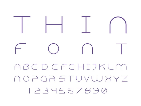 Alien thin font. Vector alphabet — Stock Vector
