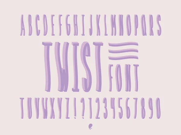 Twist font. Vector alphabet — Stock Vector