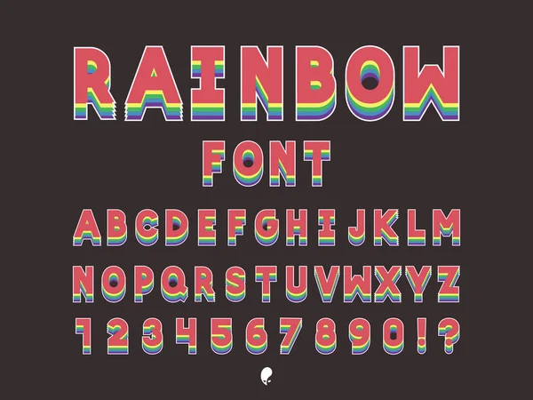 Rainbow bold fuente. Alfabeto vectorial — Vector de stock