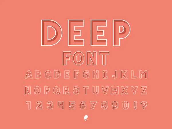 Deep font. Vector alphabet — Stock Vector