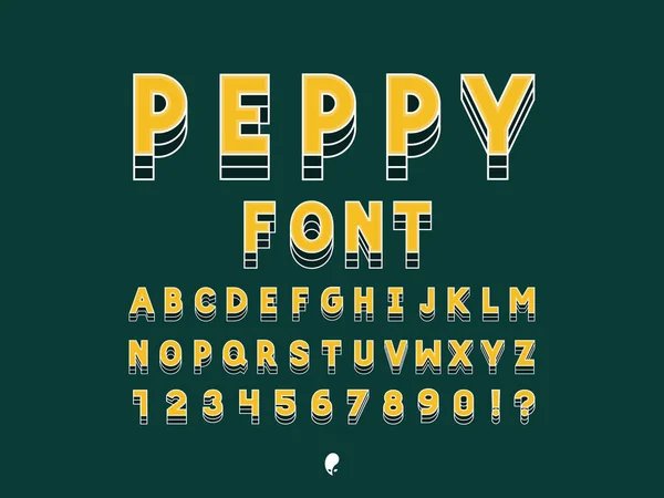 Peppy bold fuente. Alfabeto vectorial — Vector de stock