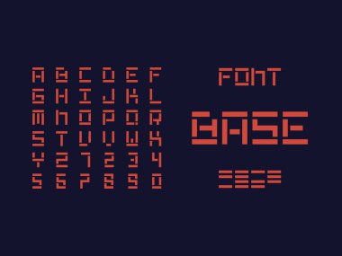 Taban kalın yazı tipi. Vektör alfabesi