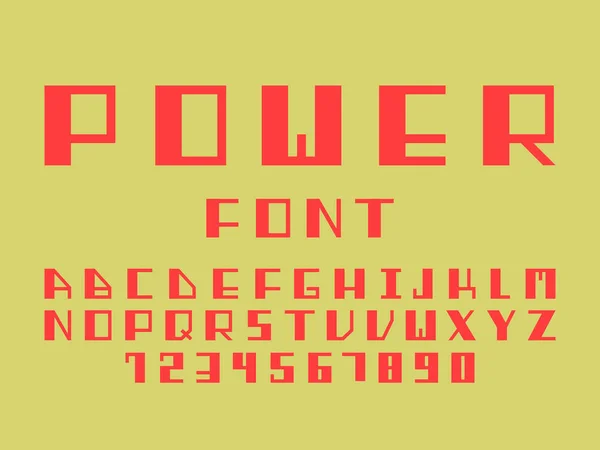 Power bold font. Vector alphabet — Stock Vector