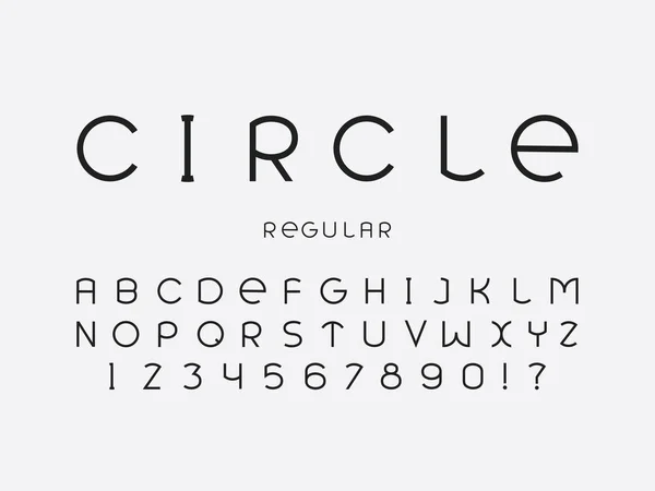 Circle regular fonte. Alfabeto vetorial — Vetor de Stock