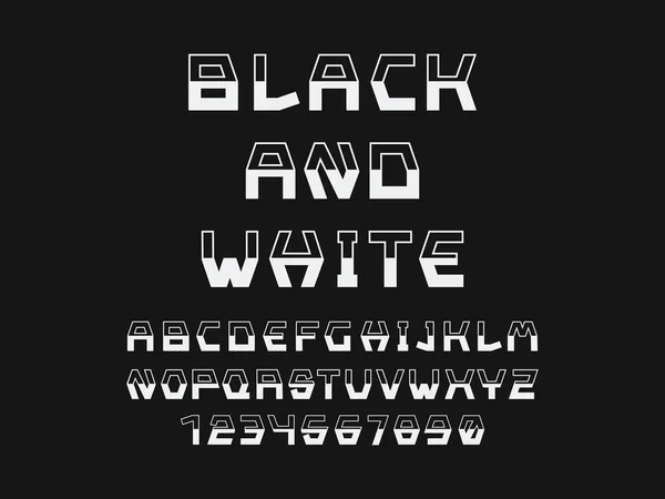 Black and white font. Vector alphabet — Stock Vector