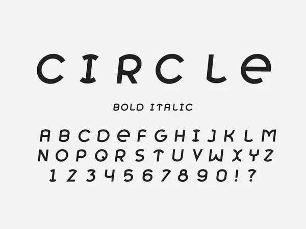 Circle bold italic fuente. Alfabeto vectorial — Vector de stock