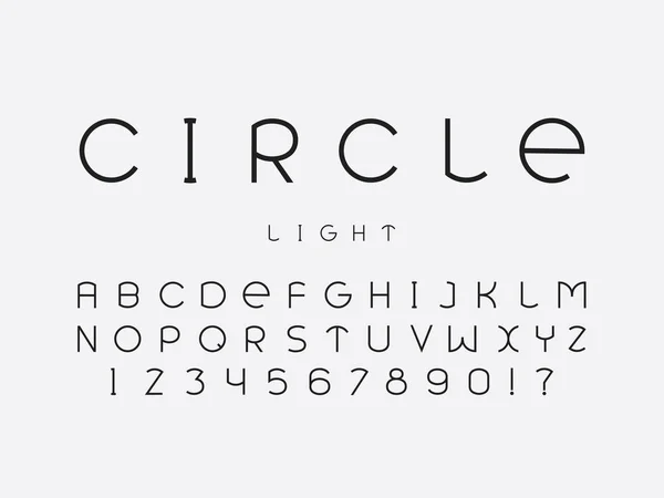 Fonte Circle light. Alfabeto vetorial — Vetor de Stock