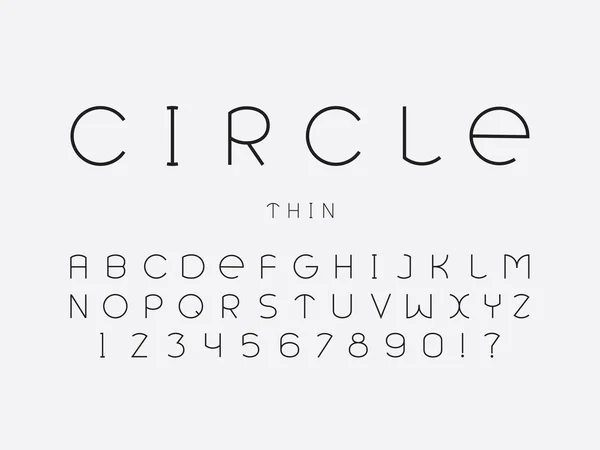 Circle fuente delgada. Alfabeto vectorial — Vector de stock