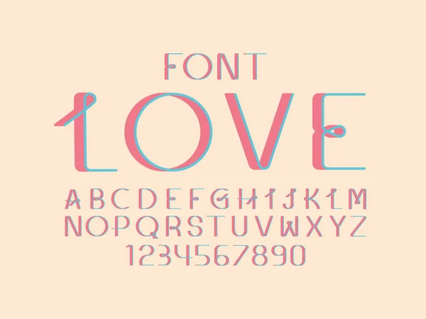 Love font. Vector alphabet — Stock Vector