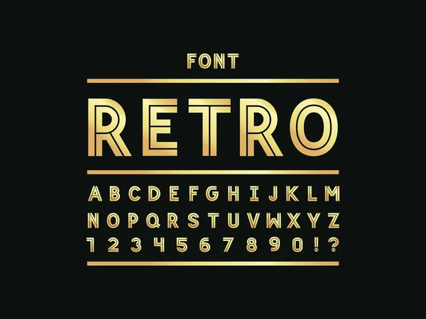 Retro lettertype. Vector alfabet — Stockvector