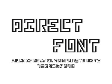 Doğrudan yazı tipi. Vektör alfabesi 