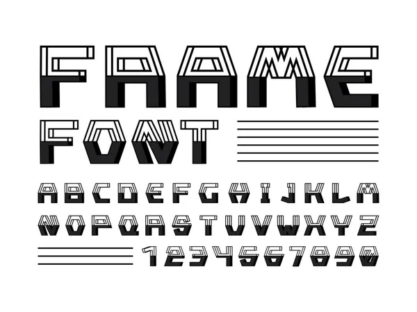 Fonte Frame. Alphabet vectoriel — Image vectorielle