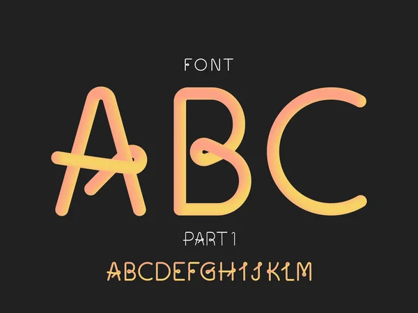 Zonnige 1 lettertype. Vector alfabet — Stockvector