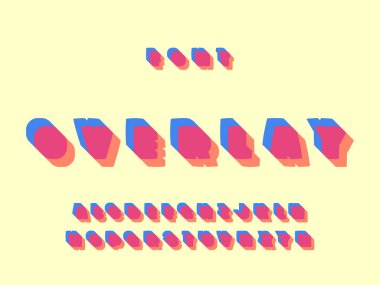 Bindirme yazı tipi. Vektör alfabesi 