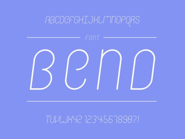 Bend font. Vector alphabet  clipart