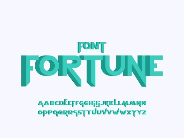 Fortune 3d fuente. Alfabeto vectorial — Vector de stock