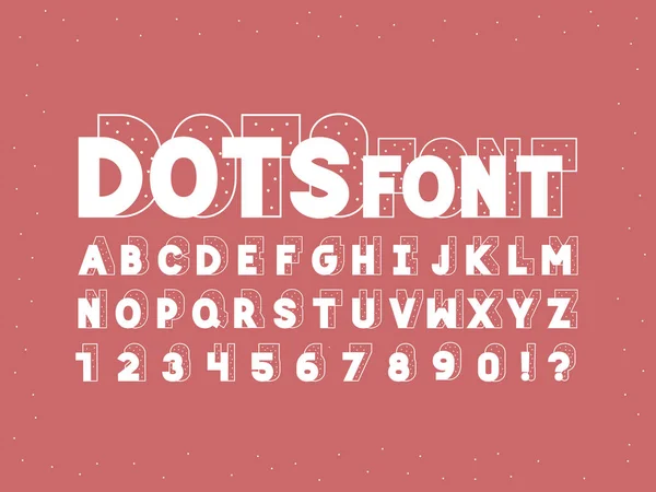 Dots font. Vector alphabet — Stock Vector