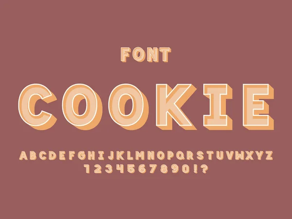 Fuente Cookie. Alfabeto vectorial — Vector de stock