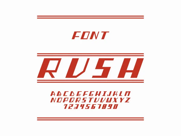 Rush fuente. Alfabeto vectorial — Vector de stock