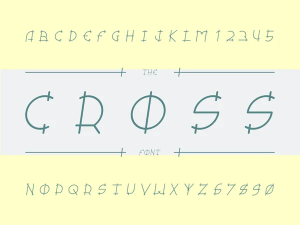 Cross czcionki. Alfabet wektor — Wektor stockowy