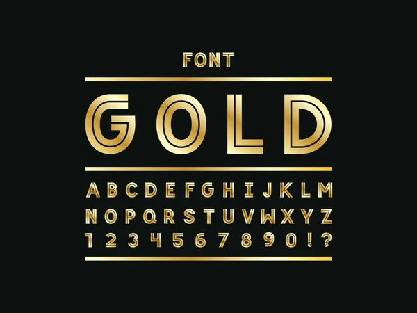 Fuente Gold. Letras del alfabeto vectorial — Vector de stock