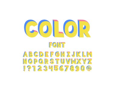 Renk yazı tipi. Vektör alfabesi 