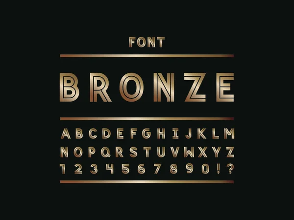 Fuente Bronze. Alfabeto vectorial — Vector de stock