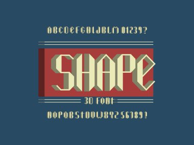 3D yazı şekli. Vektör alfabesi