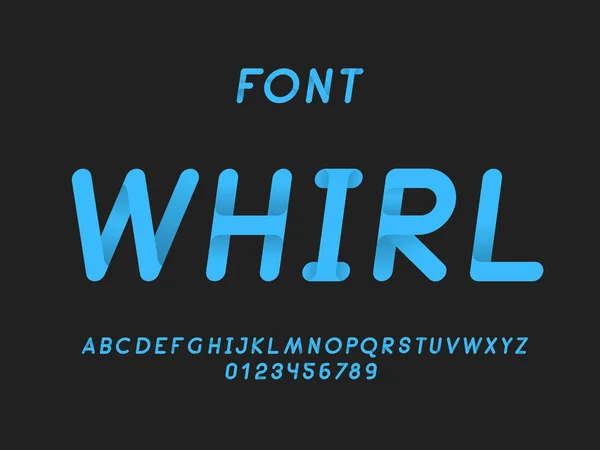 Il carattere Whirl Italic. Alfabeto vettoriale — Vettoriale Stock