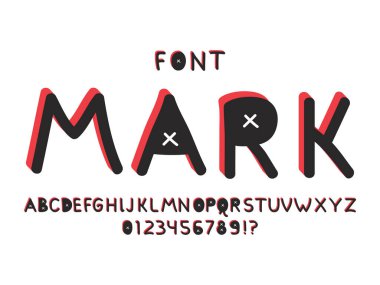 Mark yazı tipi. Vektör alfabesi 