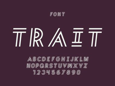 Özellik cursive yazı tipi. Vektör alfabesi 