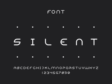 Silent font. Vector alphabet  clipart