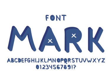  Mark yazı tipi. Vektör alfabesi 
