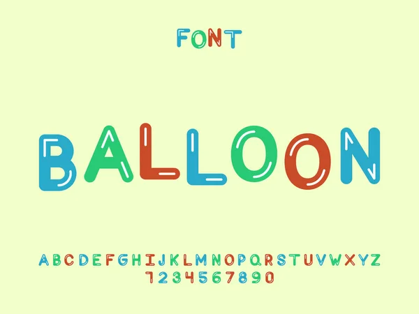 Balloon fuente. Alfabeto vectorial — Vector de stock