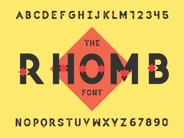 Fonte Rhomb. Alphabet vectoriel — Image vectorielle