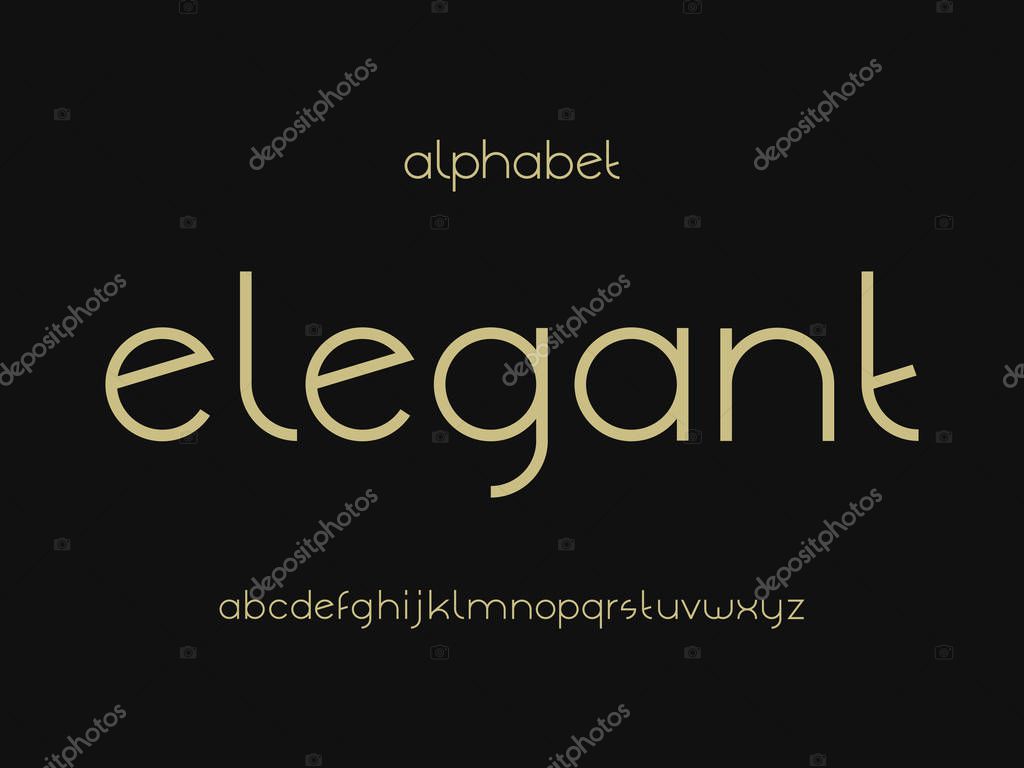 Elegant font. Vector alphabet letters. Typeface design.