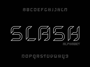 Yazı tipi eğik çizgi. Vektör alfabesi 